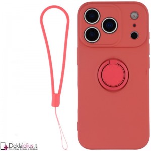 Guminis dėklas su žiedu - bordo spalvos (Apple Iphone 17 Pro/Iphone 18 Pro)